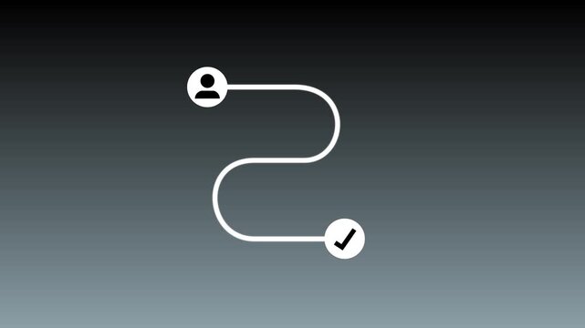 Customer journey concept on Glowing on grey background. Business and social media marketing, content marketing, purchase, storytelling, seo, awareness, advertise, online marketing and promotion.