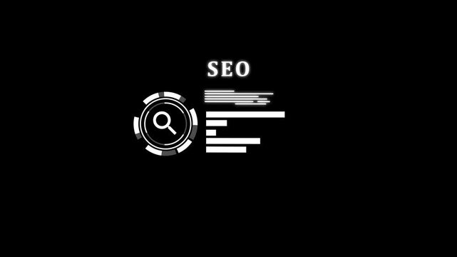 Businesswoman Holding Virtual Search Hologram on Tablet.IT employee working on computer, close-up. Businessman in front of laptop for SEO search engine optimization analysis. Concept.4k video