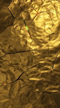 Abstract Cracked Gold Texture with Glitch Effects Generative AI