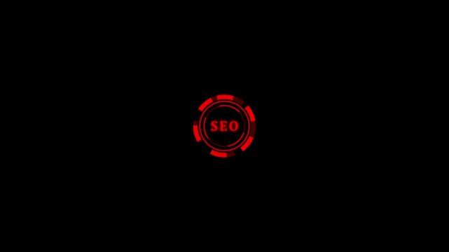 Business, Technology, Internet and network concept. SEO Search engine optimization marketing ranking. Hi tech motion graphic background, white flickering dots on background .4K VIDEO