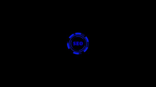 Business, Technology, Internet and network concept. SEO Search engine optimization marketing ranking. Hi tech motion graphic background, white flickering dots on background .4K VIDEO
