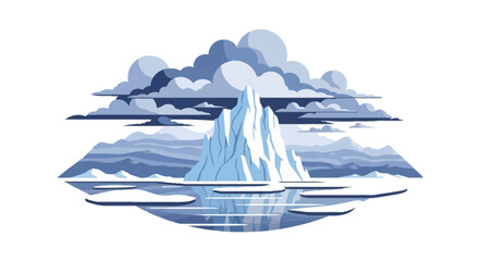 Majestic iceberg floating in arctic waters under cloudy sky © jord