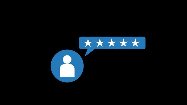 5 star review customer feedback animation