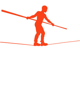 Tightrope walker silhouette illustration