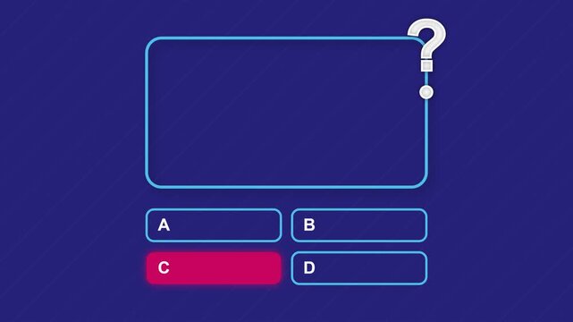 Quiz Show Screen Animation - Multiple-Choice Questions with Answer Choice B