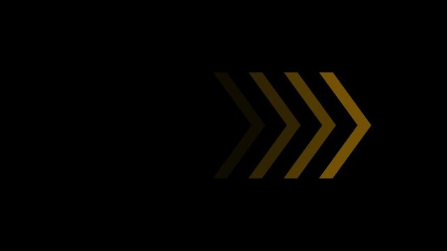 Arrow icon concept animation video right to left direction looping arrow loading and navigation symbol on black background