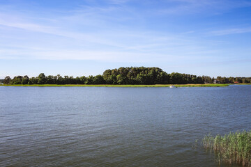 Obraz na płótnie Canvas Seacoast, picturesque views. There is an island in the open sea