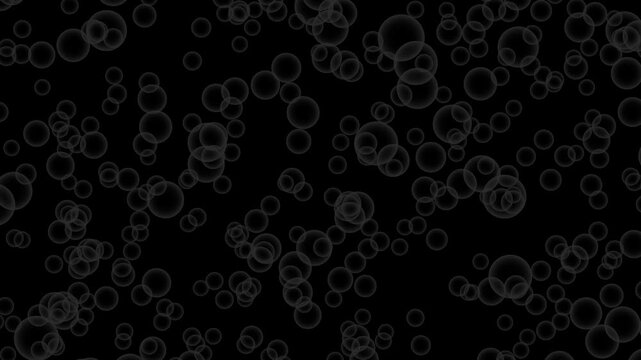 Sprite Small Bubble Rising up On Black Background.Close up of many bubbles of air flowing on blue background.