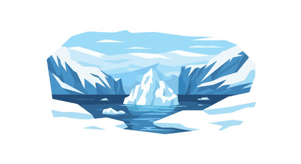 Massive white iceberg floating in arctic glacial waters © nanda