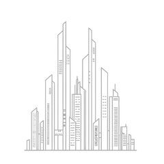 Obraz premium Cityscape of modern skyscrapers in outline style
