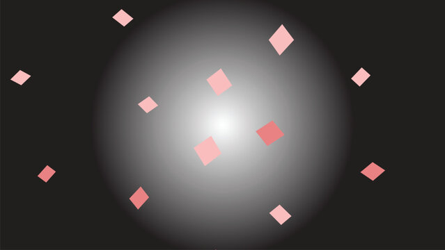 Floating geometric diamonds with glowing light effect. Abstract 3D shapes creating soft bokeh background texture.
