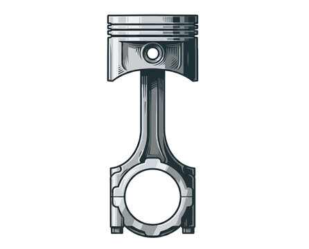 engine piston vector illustration for automotive and mechanical design theme