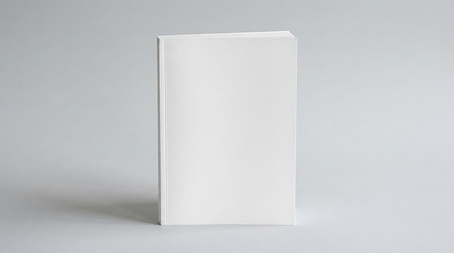 Blank white book cover standing upright for design mockup. magazine mockup psd