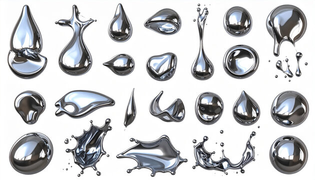 Collection of Metallic Liquid Droplets and Splash Effects