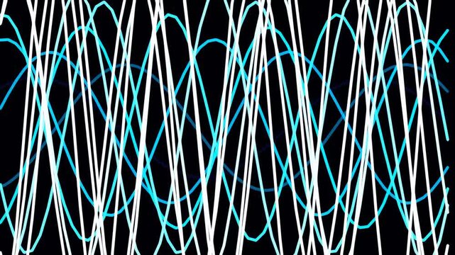 Abstract Intersecting Neon Wave Lines Motion Background