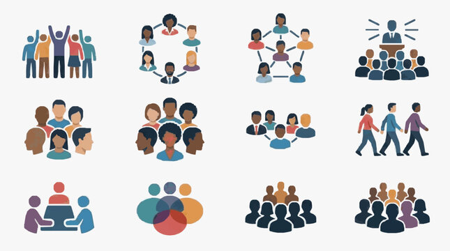 Group Dynamics and Team Collaboration Icons.