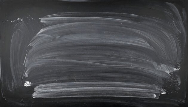 Empty black chalkboard with white chalk smudges background