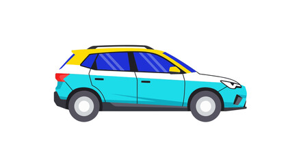 Obraz premium Teal colored modern family car.