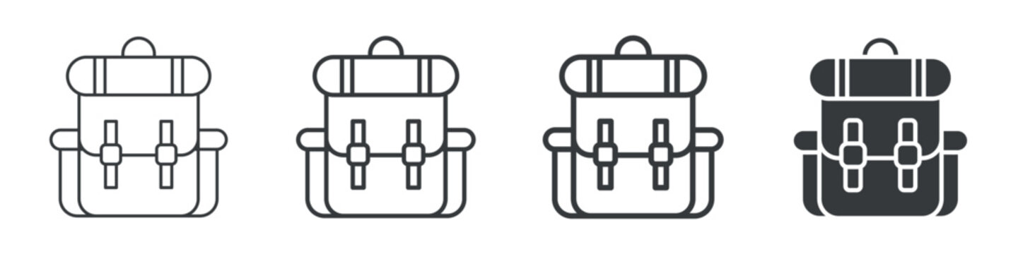 Backpack Different Icon Set Simple Style Collection 