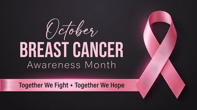 Breast cancer awareness month campaign october ribbon design for support and fundraising