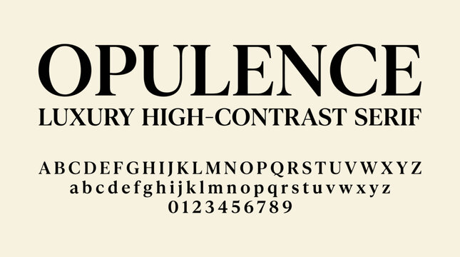 Opulence Luxury High Contrast Serif Font Typography Showcase