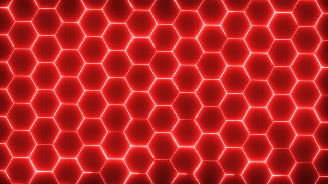 red hexagonal background