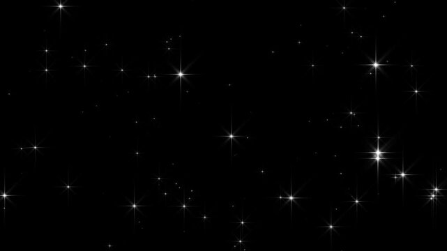 Glitter sparkle animation. Shiny glowing stars blink looping animation. Night starry skies space Background. Luxury night sky glitter twinkle animation in 4K.