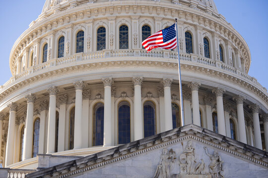 Capitol building in Washington DC landmark. Capitol dome architecture United States. Capitol monument symbol America. Capitol iconic landmark USA.