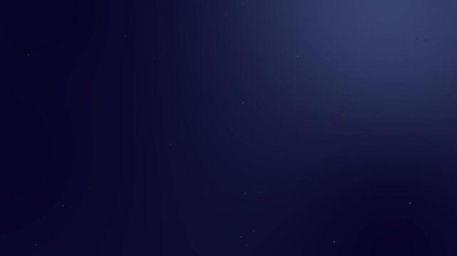 Particles float gently across a dark blue gradient background in this geometric 4K animation video. Abstract dark blue particles background loop 4k animation video for futuristic design presentations.