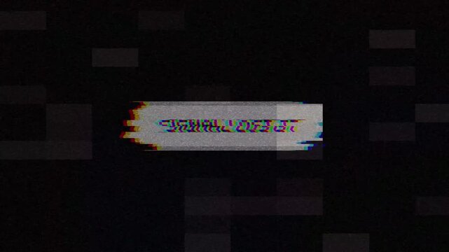 Signal Lost Glitch Effect on a Digital Screen with Corrupted Pixels and Static Noise, Representing Connection Failure and Data Transmission Issues on a Dark Background