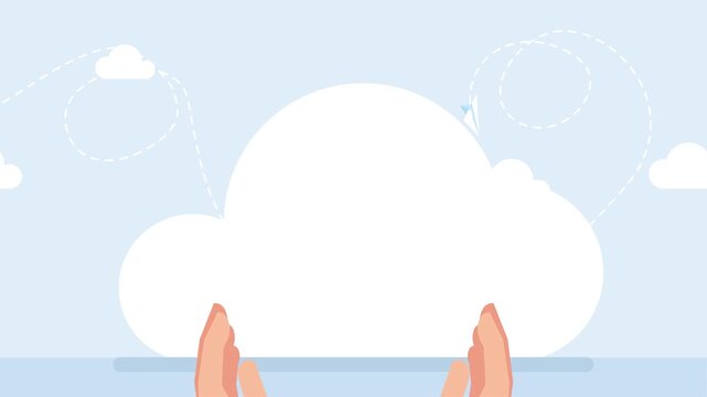 Gesture clap hand on light background. Two hands giving high five, clapping palms icon. Arms slap, greeting hi gesture of friends. Partners congratulation with great deal. 2d flat animation. Video