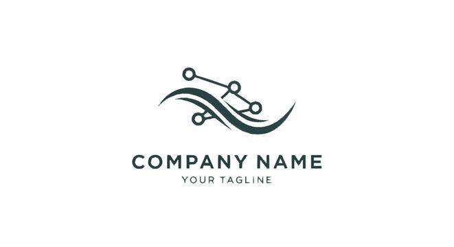 Elegant abstract logo design with flowing lines and company name placeholder.