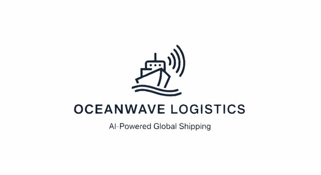 Minimalist logo design for a modern logistics company with AI integration.