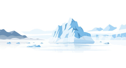 Large iceberg floating in blue arctic polar sea landscape © dendi
