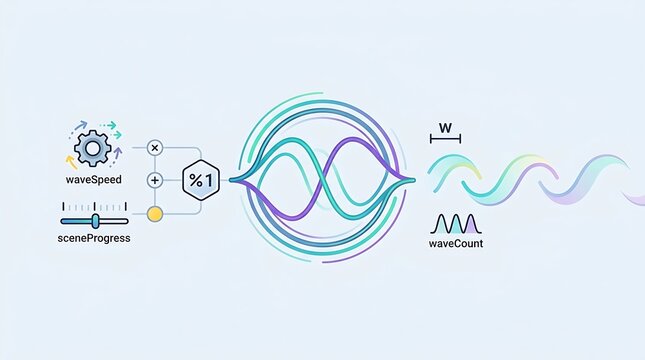 Conceptual diagram of digital signal wave processing and algorithm