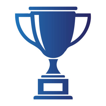 Blue trophy cup icon for sport tour the fance victory