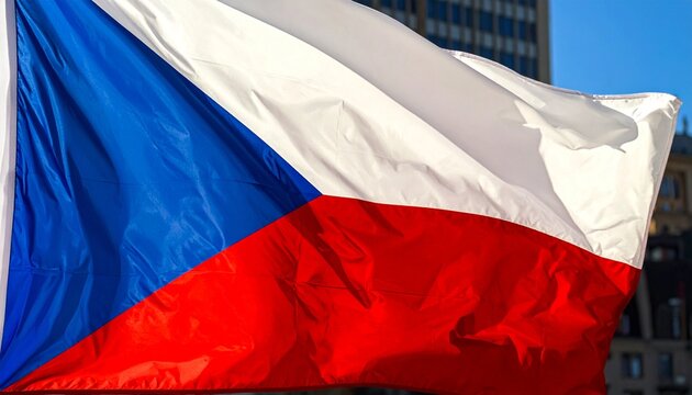 Czech Republic flag waving outdoors