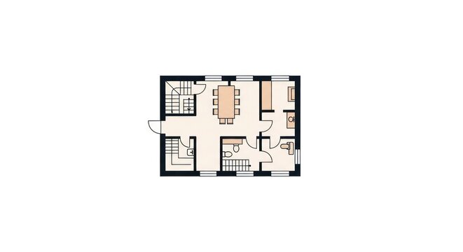 Floor plan of modern home interior.
