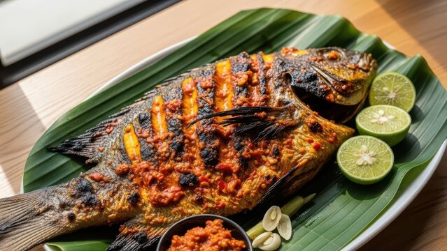 Ikan Bakar: Delicious Grilled Fish Dish with Spicy Sauce