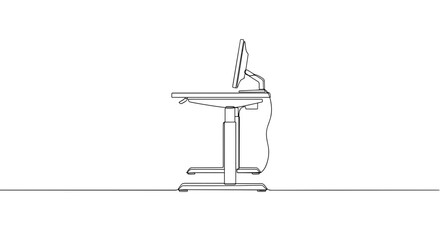 Fototapeta premium Adjustable student desk in continuous one line drawing style