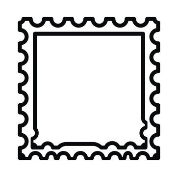 Classic postage stamp border frame graphic element as PNG cutout