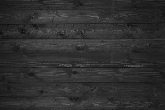 Old black rustic dark grunge wooden timber wall or floor or table texture - wood background banner