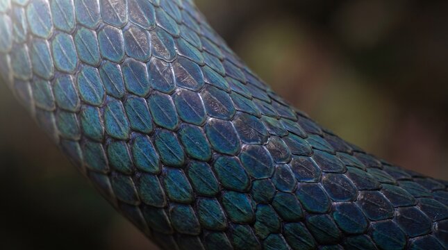 Macro Close-up of Intricate Snake Scales Pattern