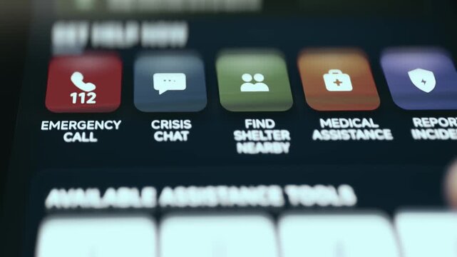 Get help now quick action tiles in a government emergency crisis center app