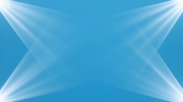 Blue light rays emanating from a central point with geometric patterns and transitions