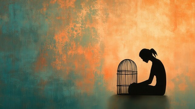 Person releasing bird from cage concept of freedom hope letting go and dreams new beginning