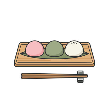 Minimalist Vector Illustration of Mochi
