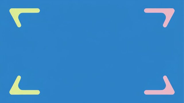 Geometric shapes in pastel colors moving smoothly across a blue background with a black divider