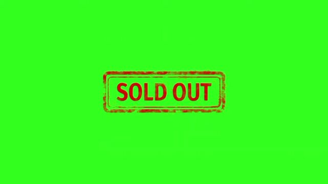 Sold out stamp distressed rubber seal for product availability notification