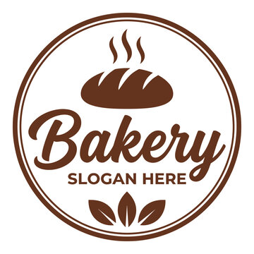 Bakery logo with bread and leaves design